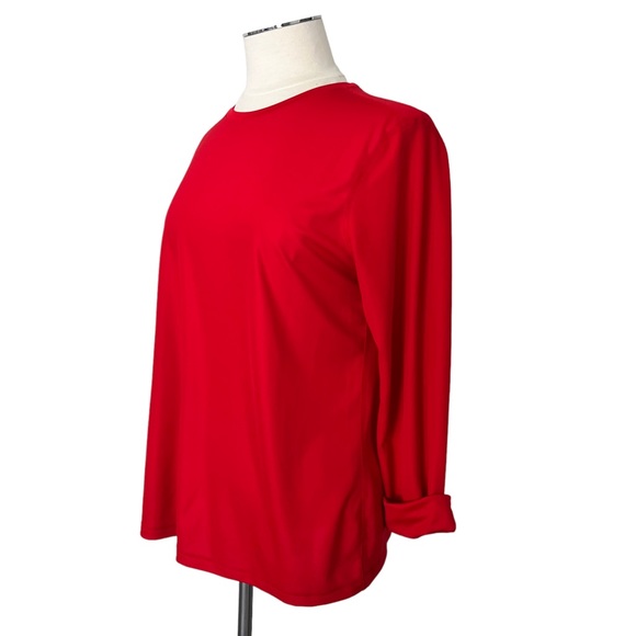 ATHLETIC WORKS Active Long Sleeve Crewneck Shirt Red Sz M (8-10) - Picture 2 of 8